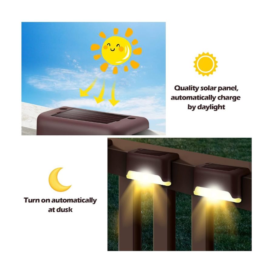 PACK 4 LAMPARA LED APLIQUE DE PARED SOLAR EXTERIOR JARDIN - 4