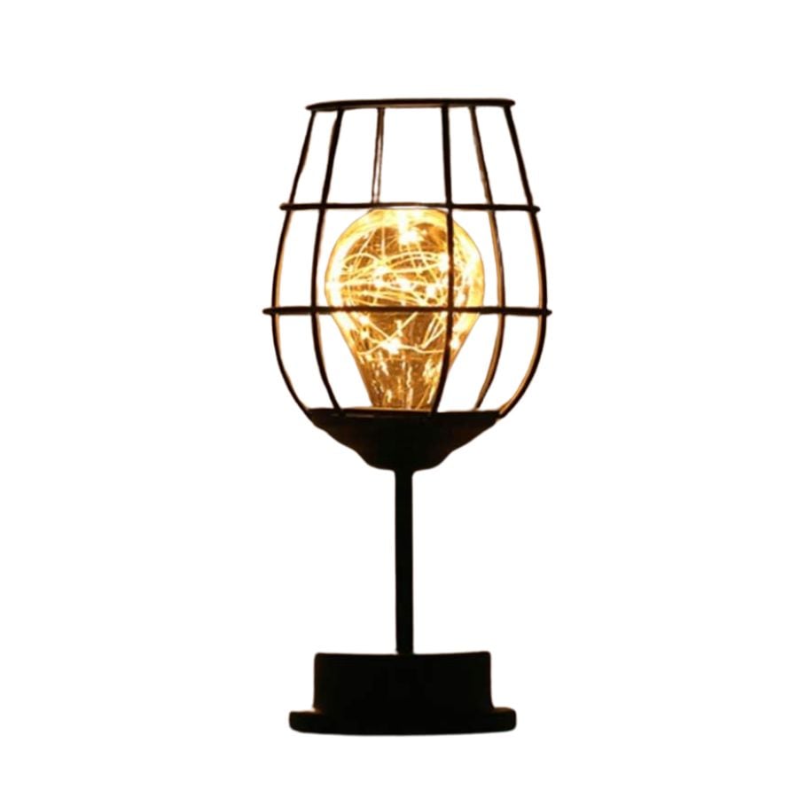LÁMPARA DE MESA CLICK VENTAS DE METAL DISEÑO COPA DECORACIÓN HOGAR A PILAS - 1