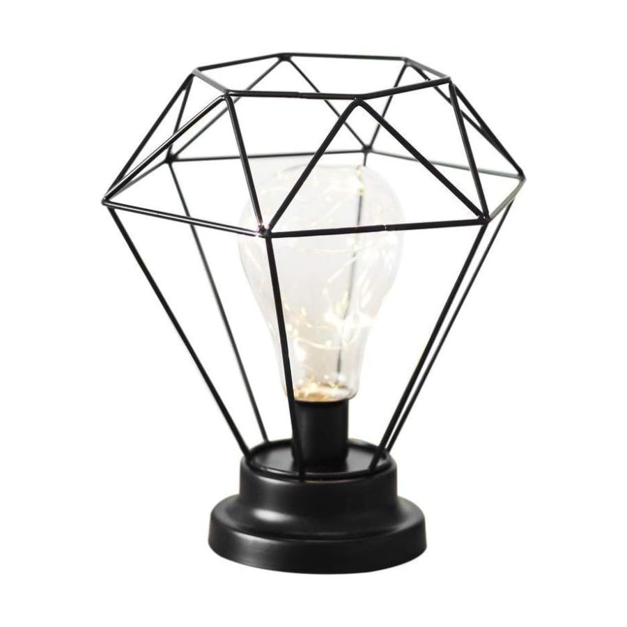 LÁMPARA DE MESA CLICK VENTAS DE METAL DISEÑO GEOMÉTRICO DECORATIVA HOGAR A PILAS - 1