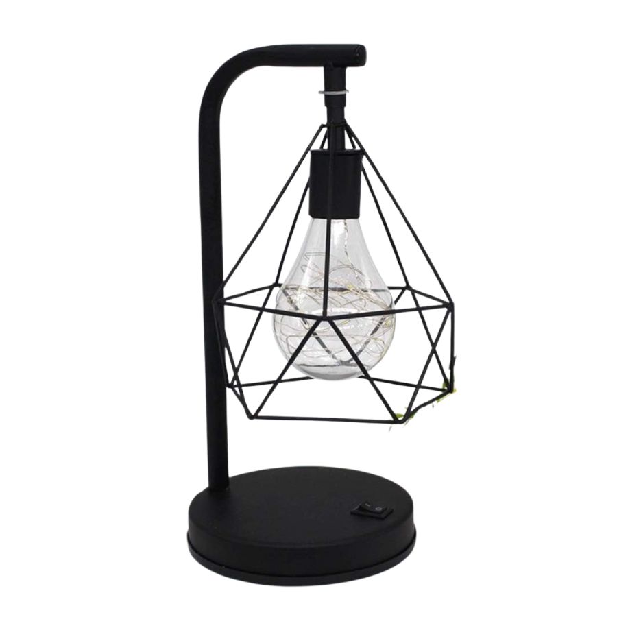 LÁMPARA DE MESA CLICK VENTAS DE METAL DISEÑO DIAMANTE DECORACIÓN HOGAR A PILAS - 1
