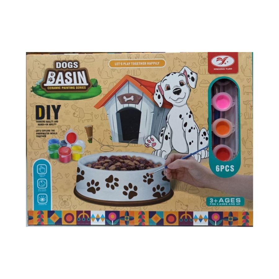 SET CLICK VENTAS 6 PIEZAS CUENCO DE CERAMICA PARA PINTAR CREATIVIDAD NIÑO - 1