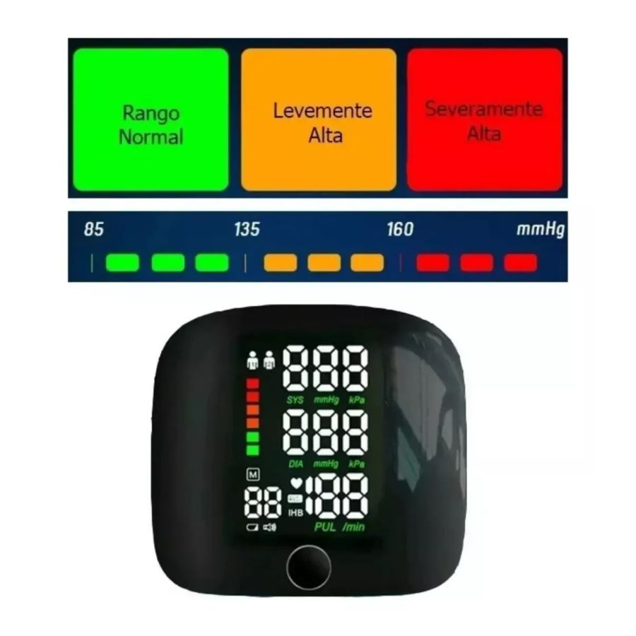 TENSIÓMETRO DIGITAL CLICK VENTAS DE MUÑECA RECARGABLE PANTALLA LCD - 5