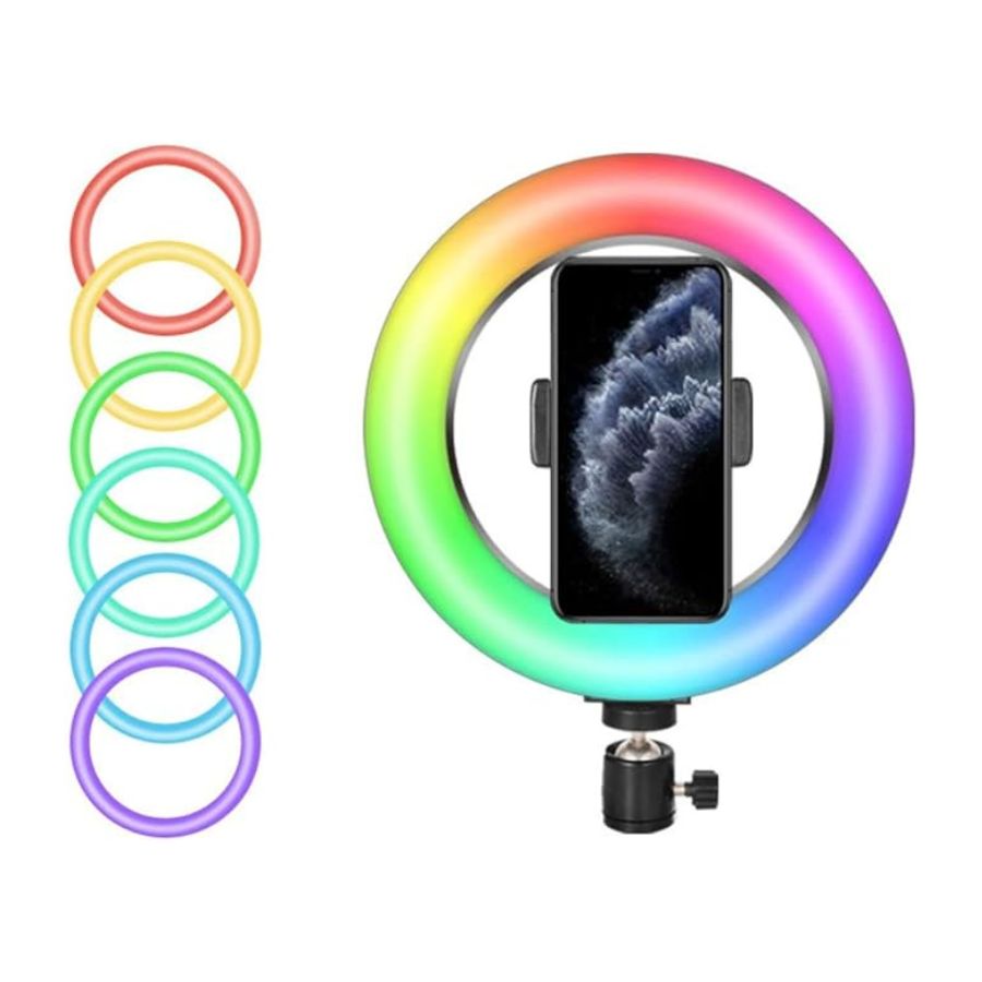 ARO DE LUZ LED CLICK VENTAS RGB MULTICOLOR 45CM FOTOS VIDEOS ILUMINACIÓN - 1