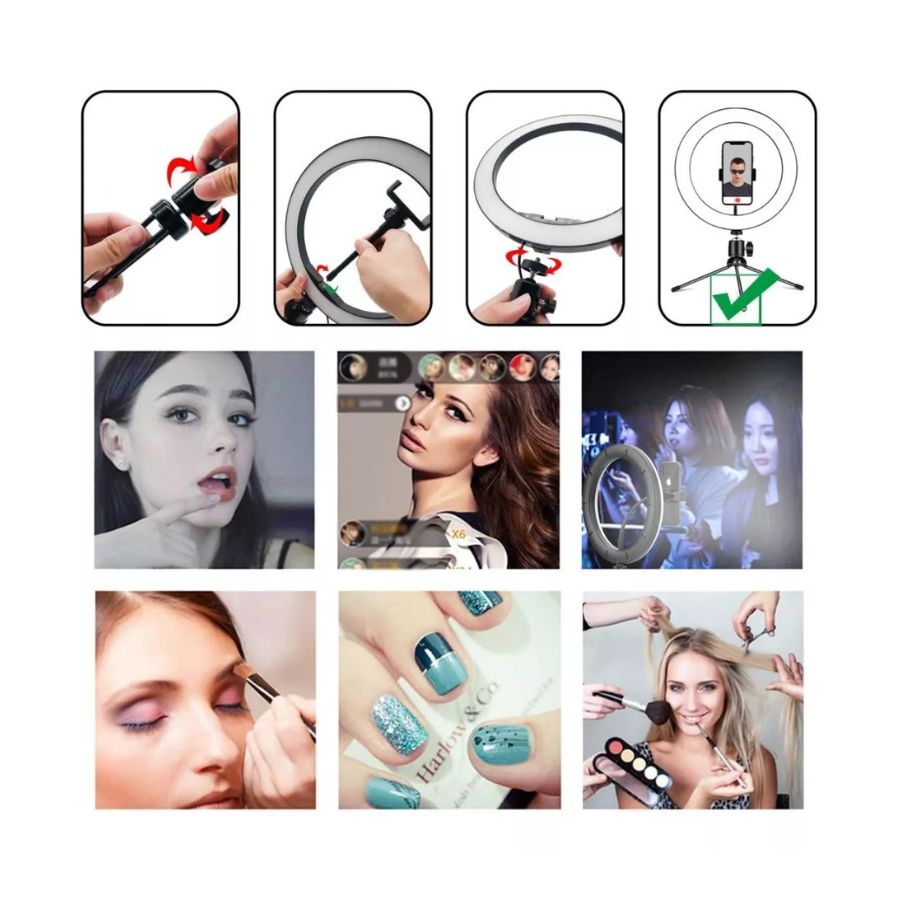ARO DE LUZ LED CLICK VENTAS TRICOLOR 36CM ILUMINACIÓN FOTOS Y VIDEO - 2