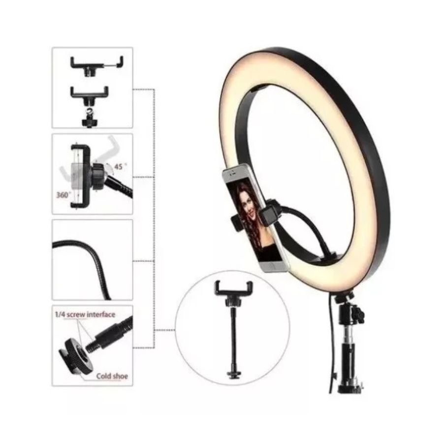 ARO DE LUZ LED CLICK VENTAS TRICOLOR 36CM ILUMINACIÓN FOTOS Y VIDEO - 4