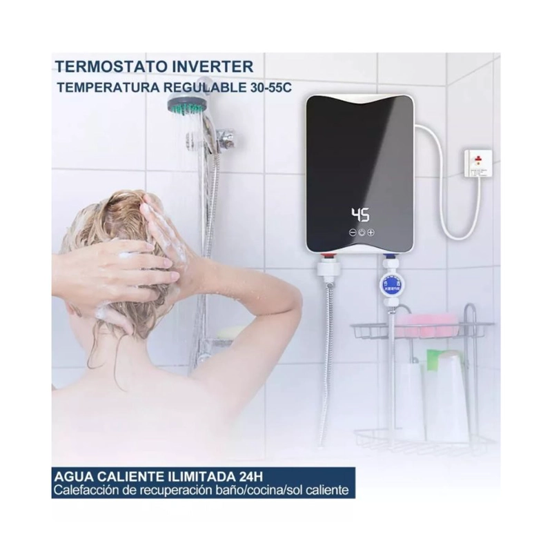 MINI CALENTADOR DE AGUA CLICK VENTAS PARA DUCHA MODERNO LED - 3