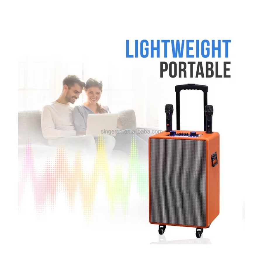 PARLANTE BLUETOOTH CLICK VENTAS RECARGABLE CON RUEDAS 50W 2 MICRÓFONOS - 3