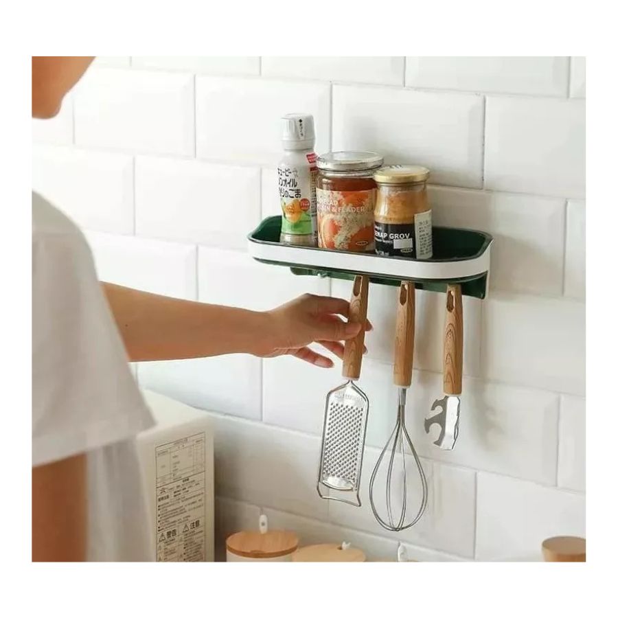 ESTANTE CLICK VENTAS ADHESIVO CON GANCHOS COLGAR ORGANIZADOR COCINA BAÑO - 2