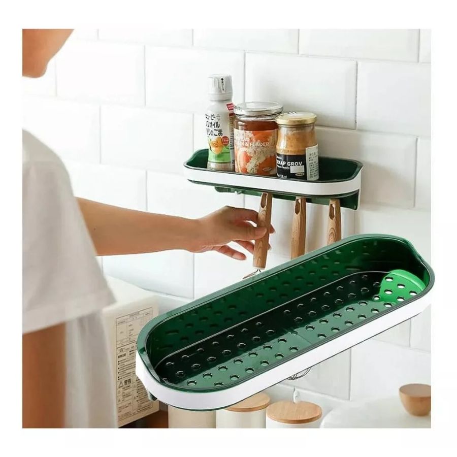 ESTANTE CLICK VENTAS ADHESIVO CON GANCHOS COLGAR ORGANIZADOR COCINA BAÑO - 4