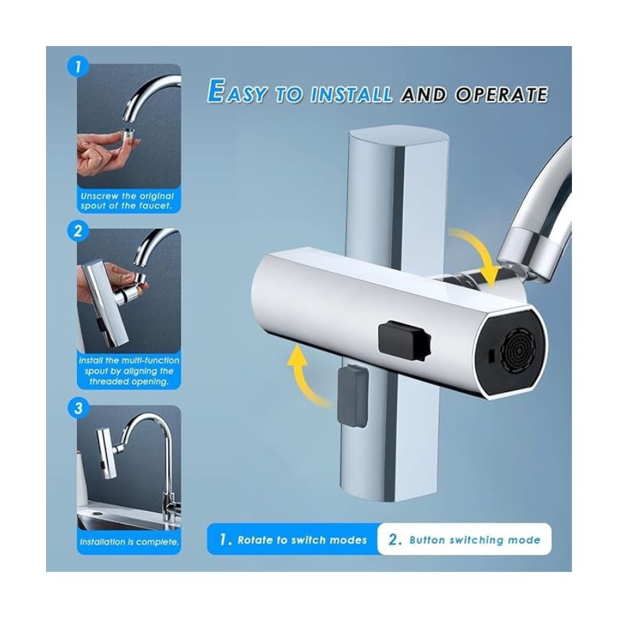 GRIFO CANILLA ADAPTADOR EXTENSOR 360° 4 MODOS UNIVERSAL - 3