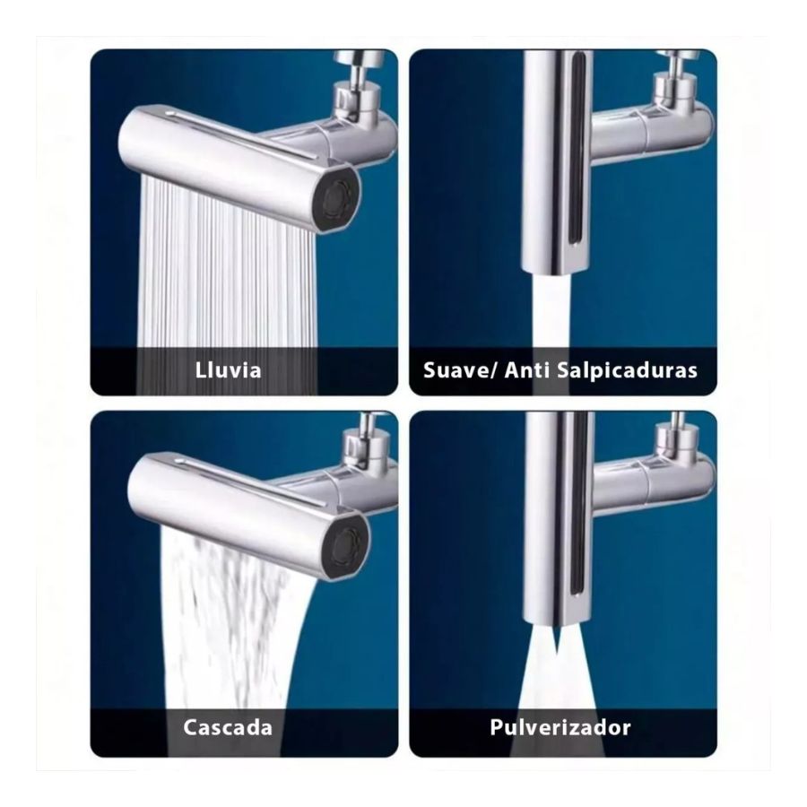 GRIFO CANILLA ADAPTADOR EXTENSOR 360° 4 MODOS UNIVERSAL - 5