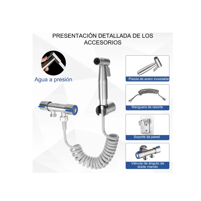 KIT CLICK VENTAS DUCHA ROCIADOR BIDET PARA INODORO 304 PULVERIZADOR - 3