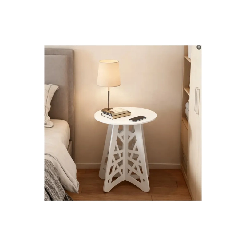 MESA AUXILIAR CLICK VENTAS MODERNA CENTRO DECORACIÓN REDONDO BLANCO - 2