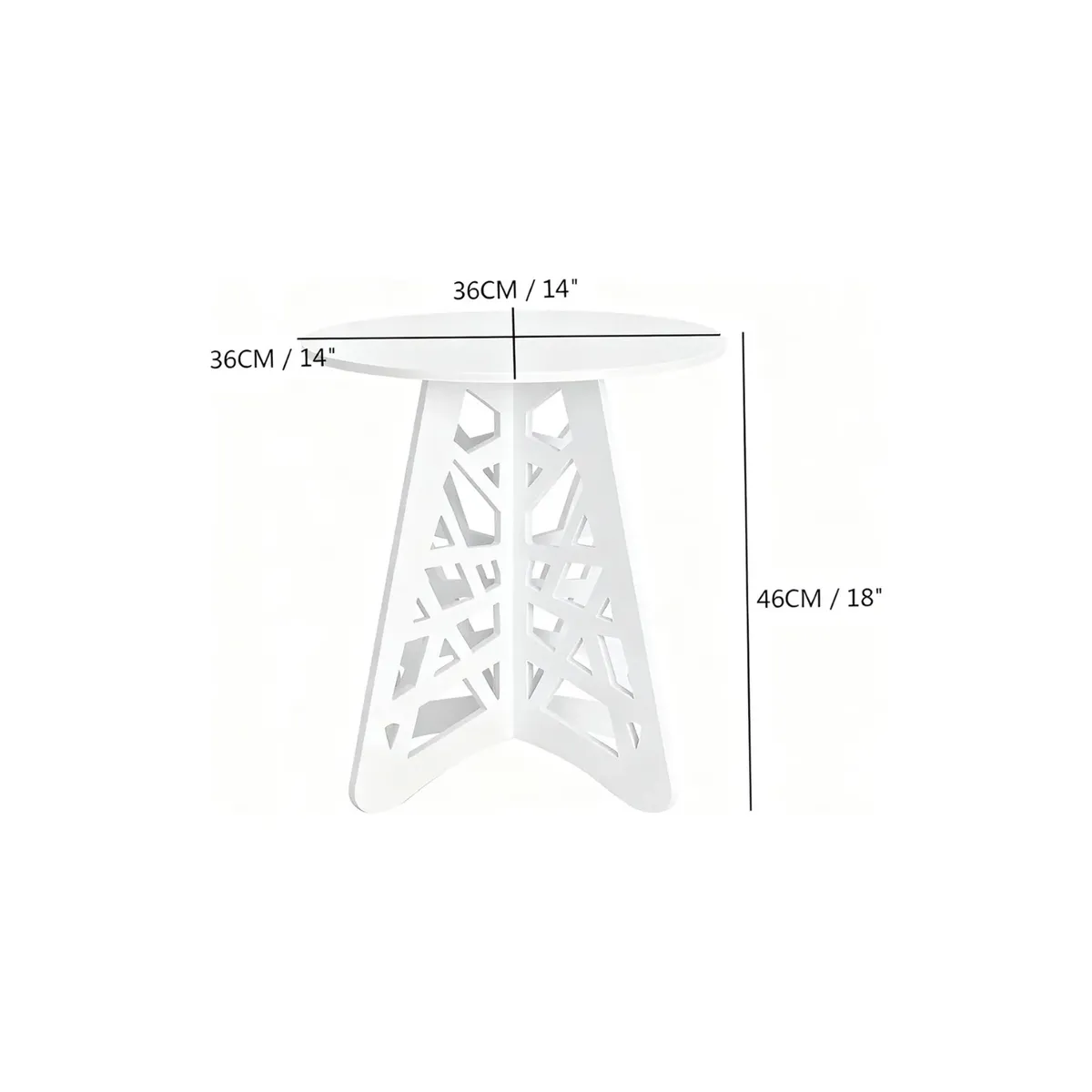 MESA AUXILIAR CLICK VENTAS MODERNA CENTRO DECORACIÓN REDONDO BLANCO - 4