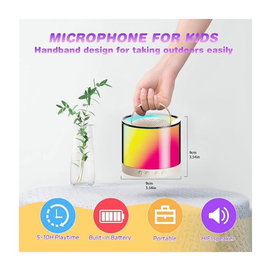 MINI PARLANTE CLICK VENTAS CON MICRÓFONO PORTÁTIL KARAOKE RGB K52 - 5