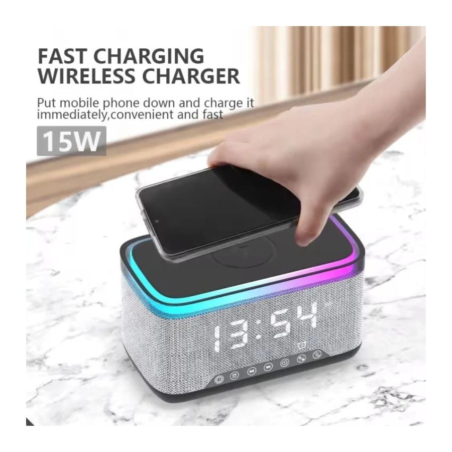 PARLANTE BLUETOOTH CLICK VENTAS MULTIFUNCIÓN PORTÁTIL 15W RELOJ CARGADOR - 3
