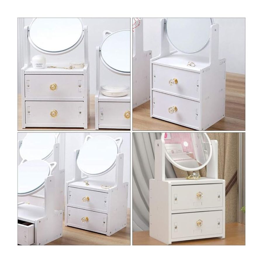 ORGANIZADOR CAJÓN MAQUILLAJE CON ESPEJO 2 CAJONES - 2