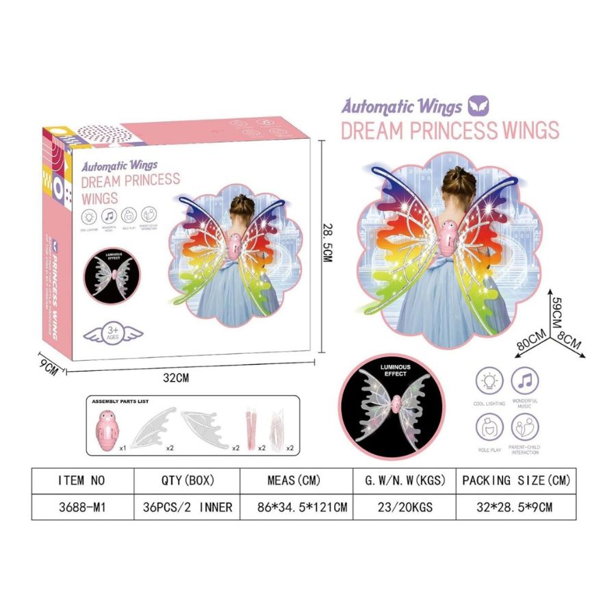 DISFRAZ CLICK VENTAS ALAS HADAS PARA NIÑAS CON LUCES LED ELECTRICO - 3