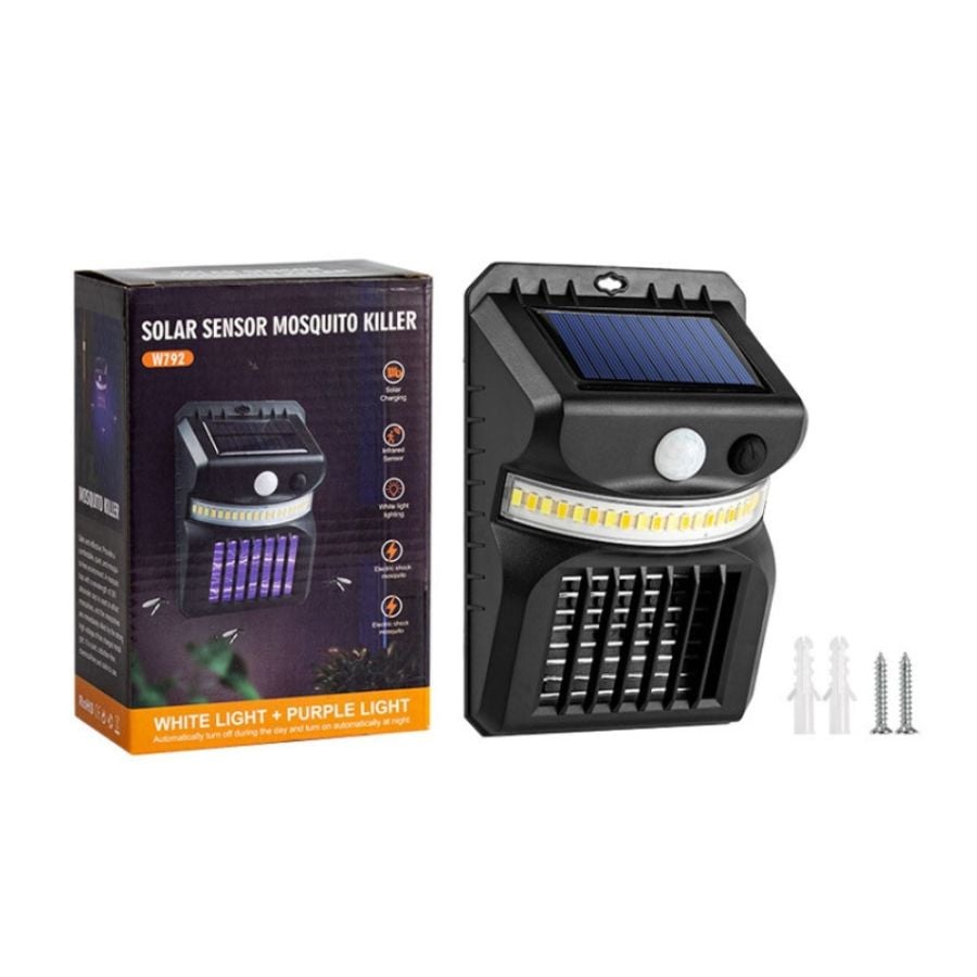 APLIQUE SOLAR MATA MOSQUITOS LED SENSOR INTELIGENTE W7912 - 3