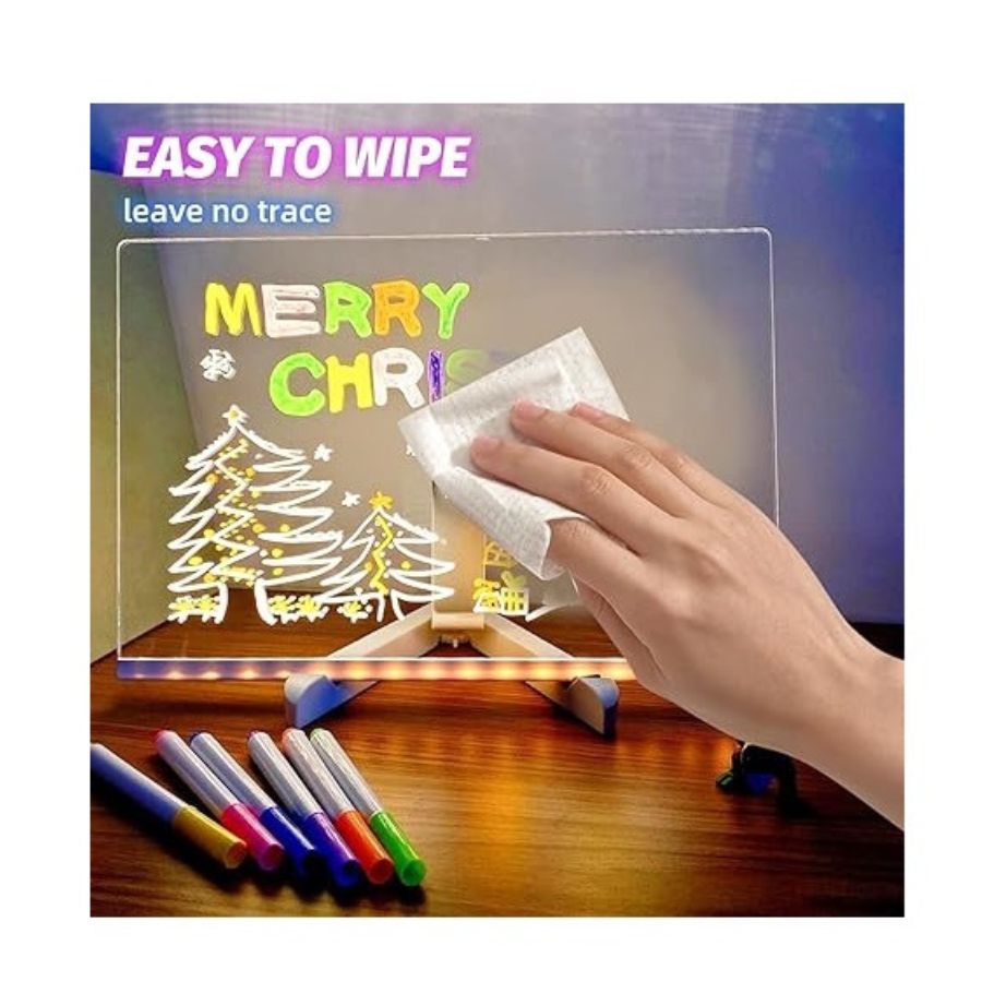 PIZARRA CLICK VENTAS MAGICA LUZ LED USB ACRILICO ANOTADOR DIBUJO LAMPARA - 2