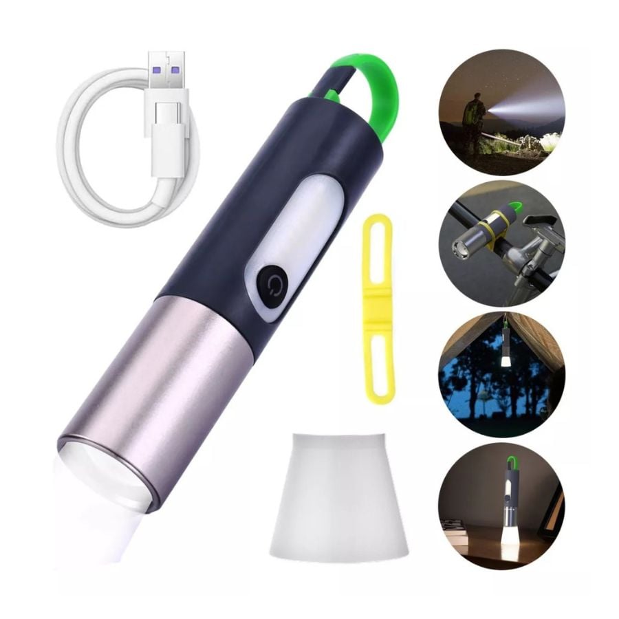 LINTERNA MULTIFUNCIÓN RECARGABLE PARA EXTERIORES LED 800LM - 1