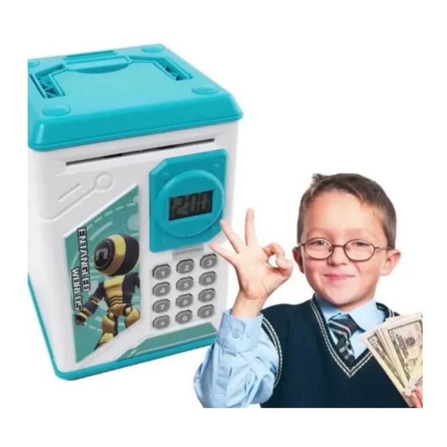 ALCANCÍA ELECTRÓNICA DE AHORRO CLICK VENTAS MULTICOLOR CLAVE Y RELOJ PARA NIÑOS - 1