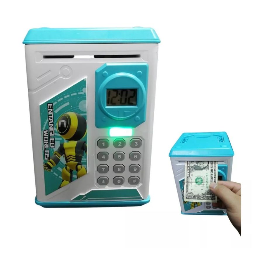 ALCANCÍA ELECTRÓNICA DE AHORRO CLICK VENTAS MULTICOLOR CLAVE Y RELOJ PARA NIÑOS - 2