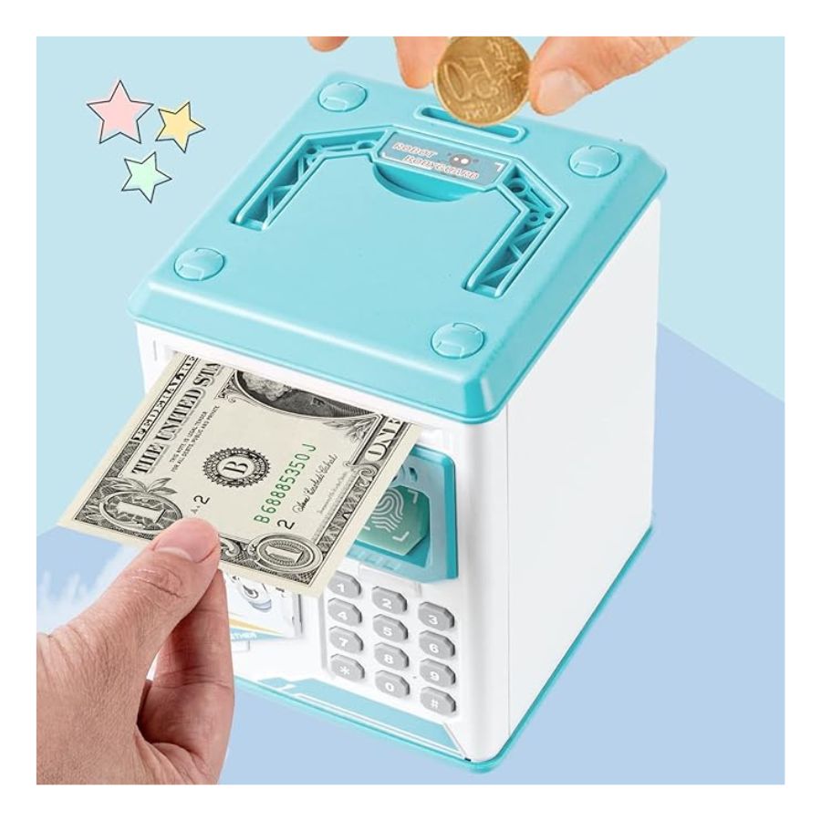 ALCANCÍA ELECTRÓNICA DE AHORRO CLICK VENTAS MULTICOLOR CLAVE Y RELOJ PARA NIÑOS - 3