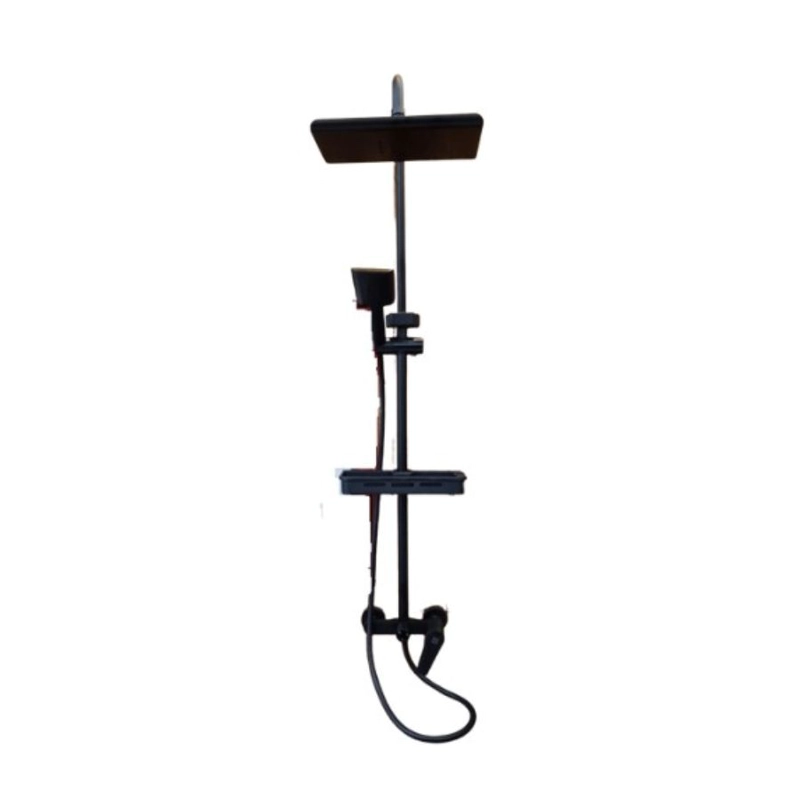 COLUMNA DUCHA CLICK VENTAS NEGRO 3 FUNCIONES CUADRADA CON REPISA MODERNA - 2
