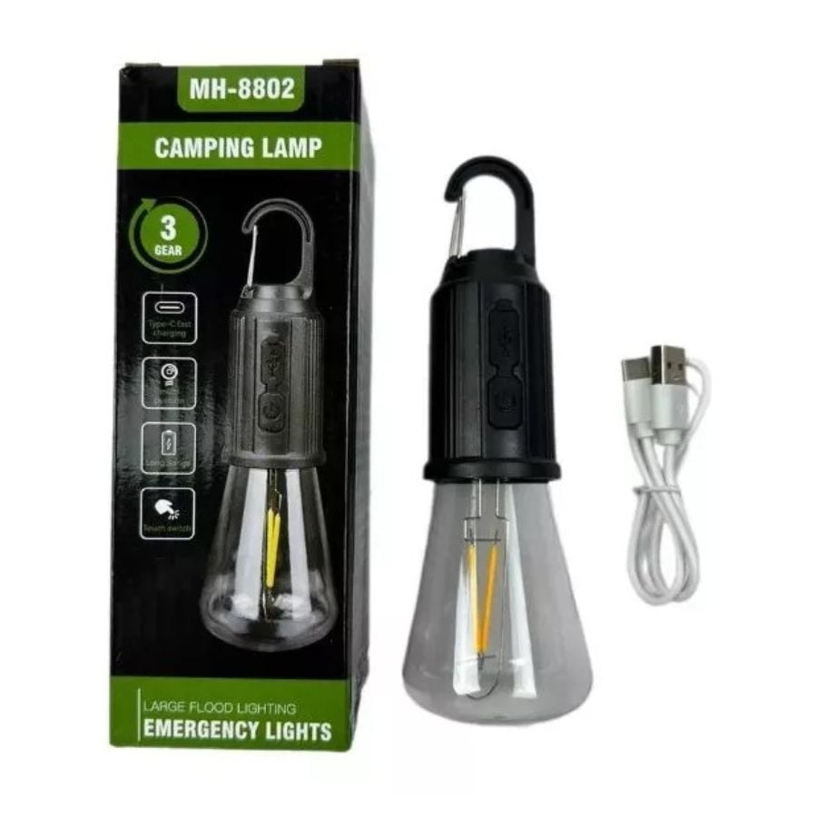 LAMPARA FOCO LUZ DE EMERGENCIA CAMPING RECARGABLE MH8802 - 2