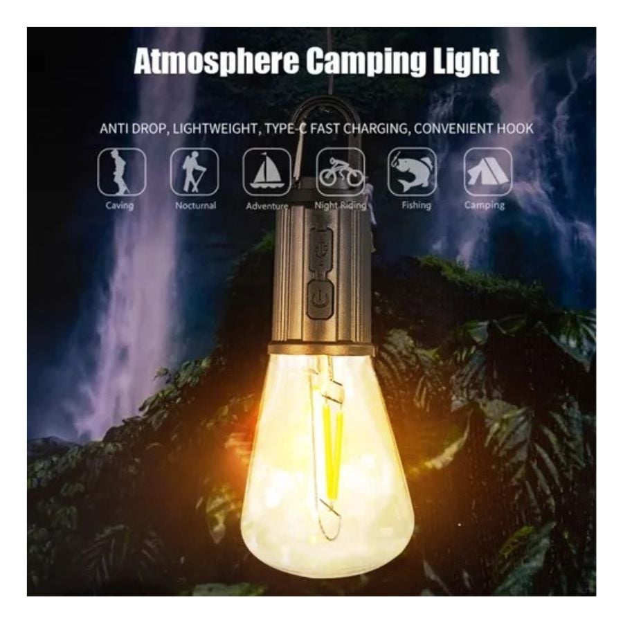 LAMPARA FOCO LUZ DE EMERGENCIA CAMPING RECARGABLE MH8802 - 4