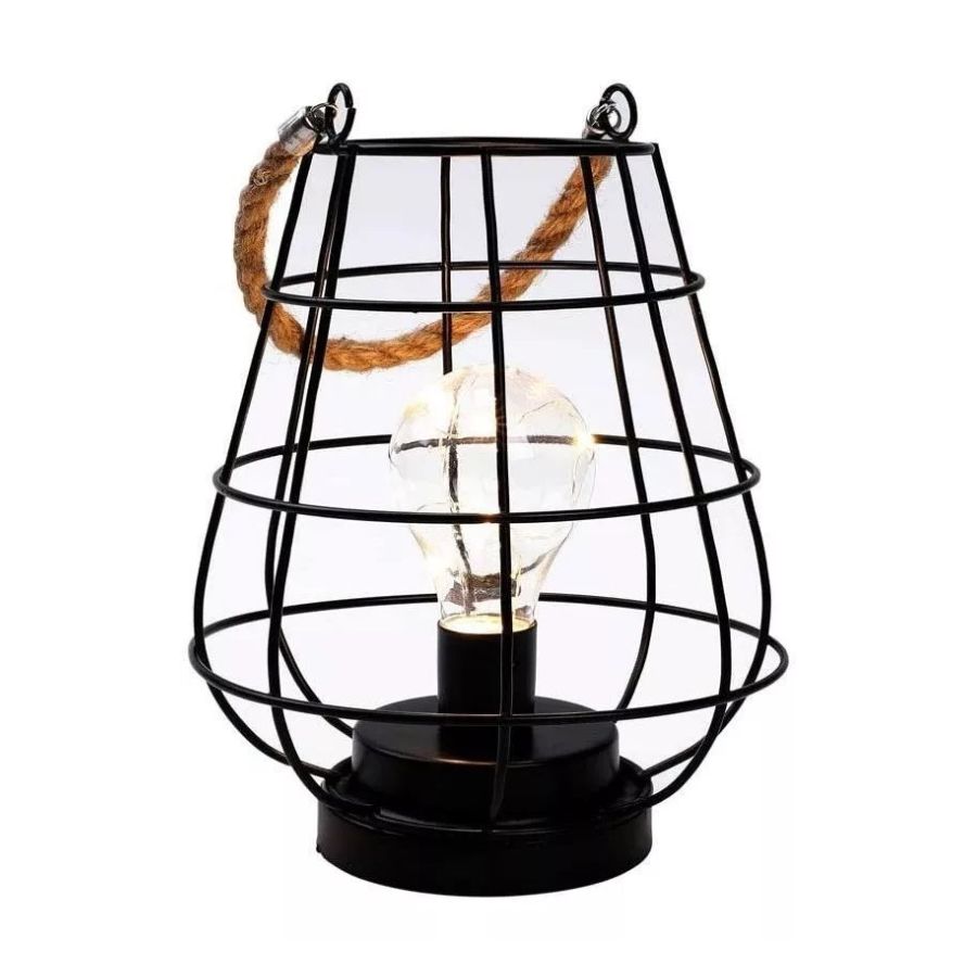 LAMPARA COLGANTE FIERRO LUZ LED DECORATIVA PORTATIL CUERDA - 1