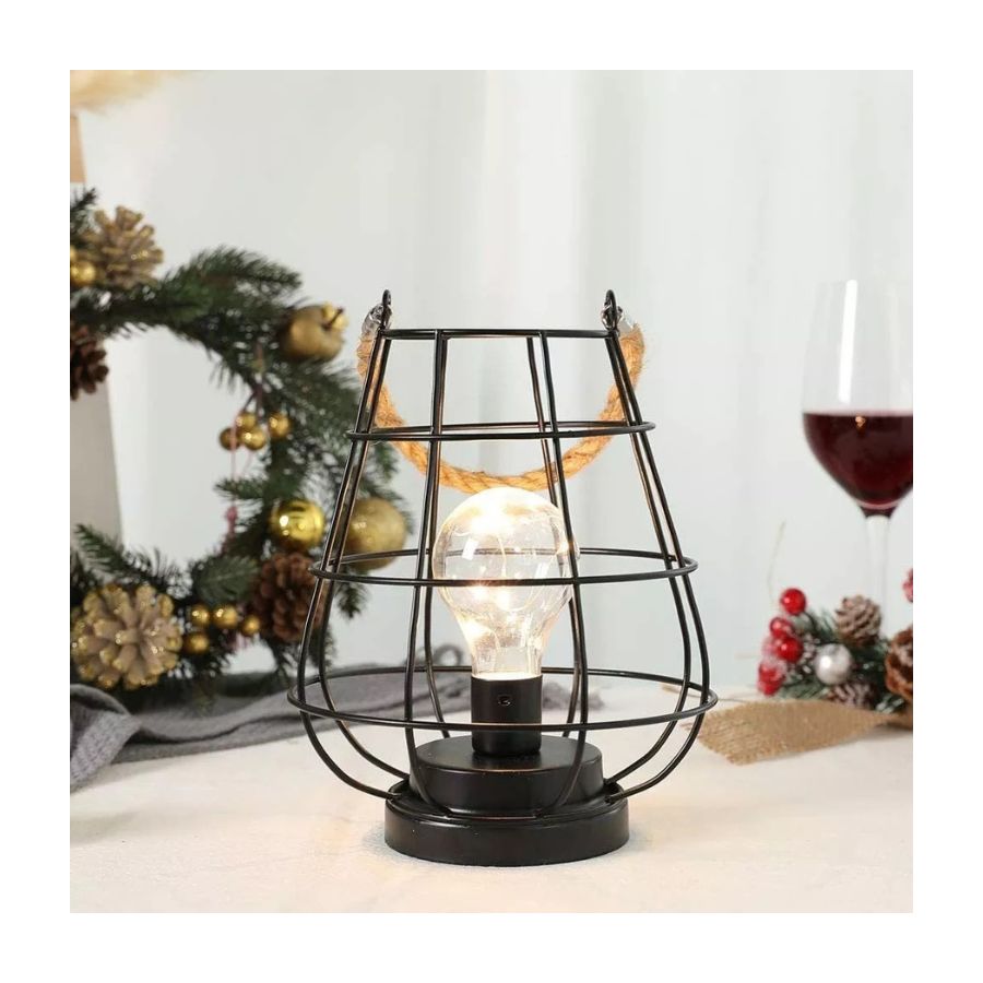LAMPARA COLGANTE FIERRO LUZ LED DECORATIVA PORTATIL CUERDA - 2