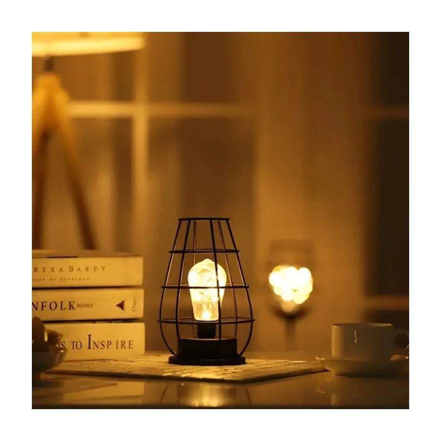 LAMPARA COLGANTE FIERRO LUZ LED DECORATIVA PORTATIL CUERDA - 3