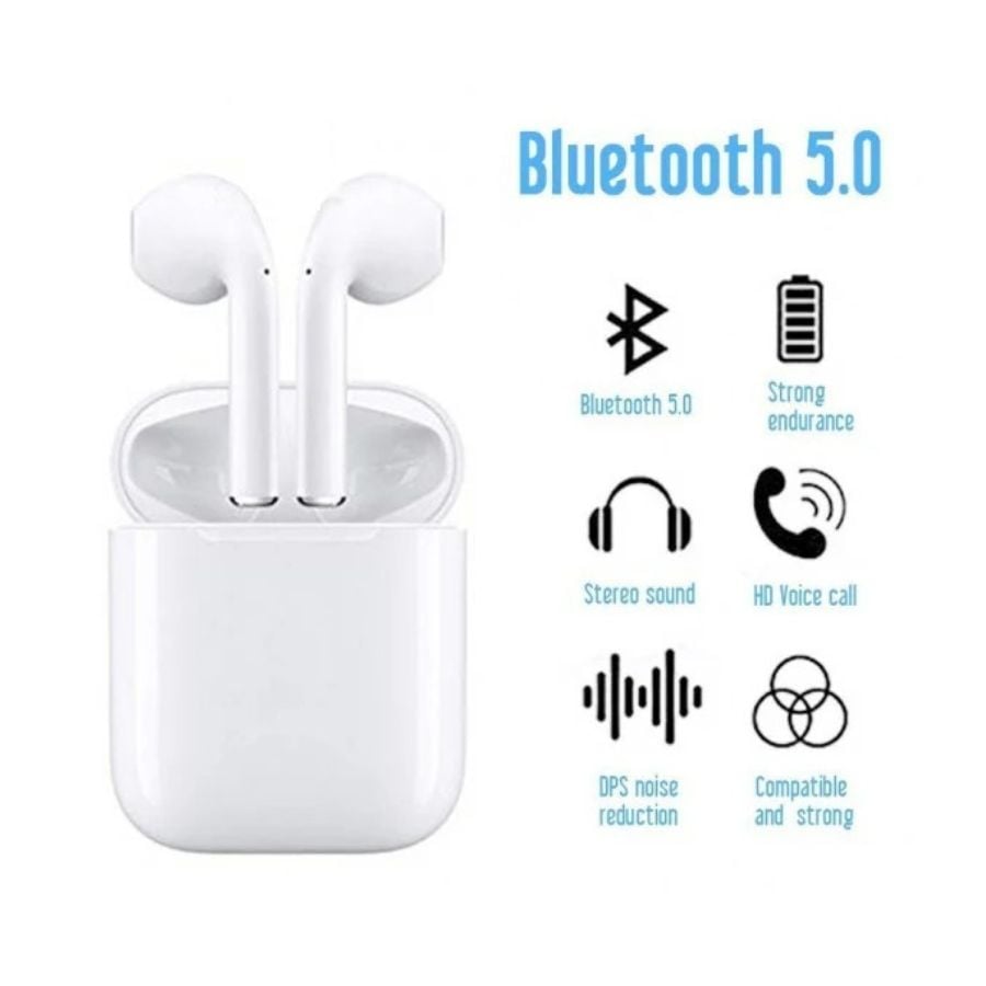 AUDÍFONOS INALÁMBRICOS WIRELESS 5.0 I12 TWS BLANCO BLUETOOTH - 2