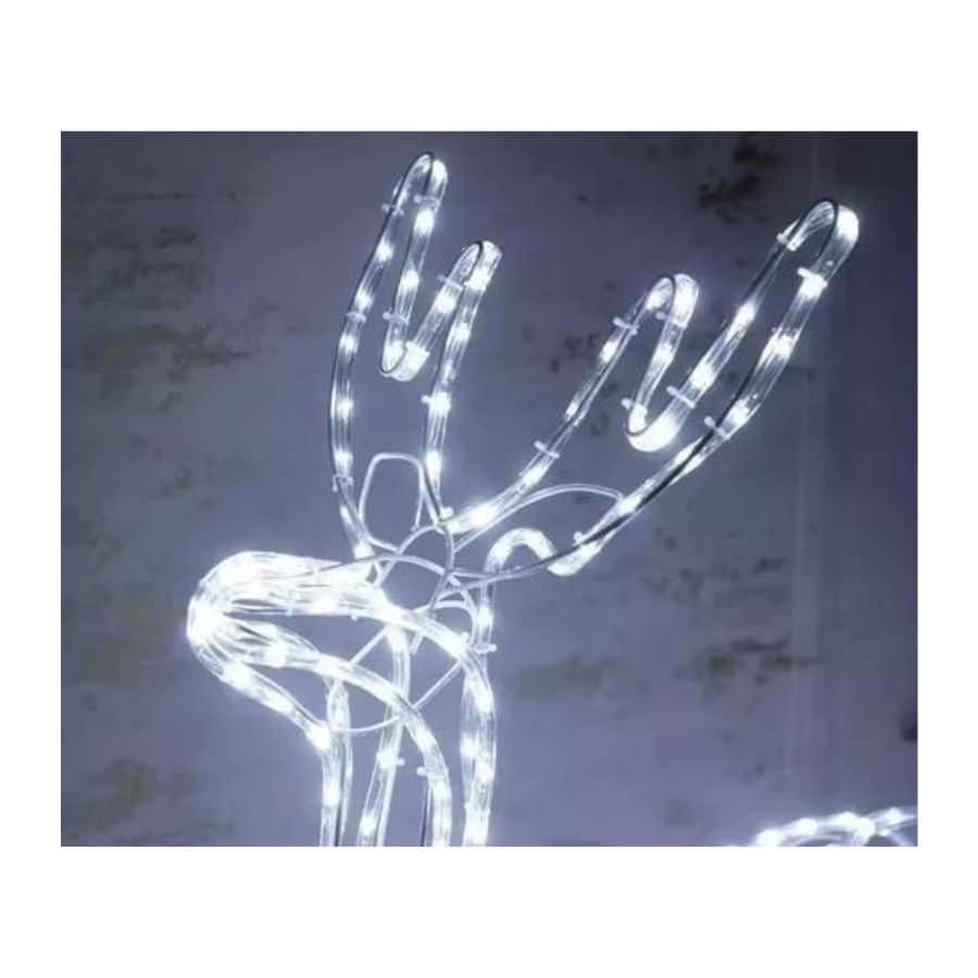 RENO NAVIDEÑO LUZ LED SOLAR DECORATIVO 120CM BLANCO - 3