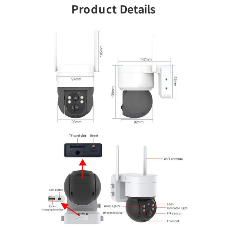 CÁMARA CLICK VENTAS PACK X2 SOLAR INTELIGENTE VISION NOCTURNA PTZ - 3