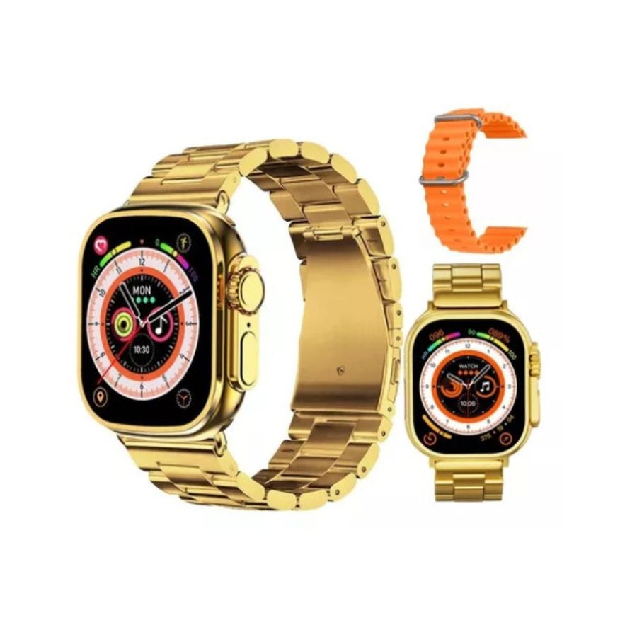 RELOJ SMARTWATCH INTELIGENTE X90 ULTRA MAX 2 ACERO DORADO - 1