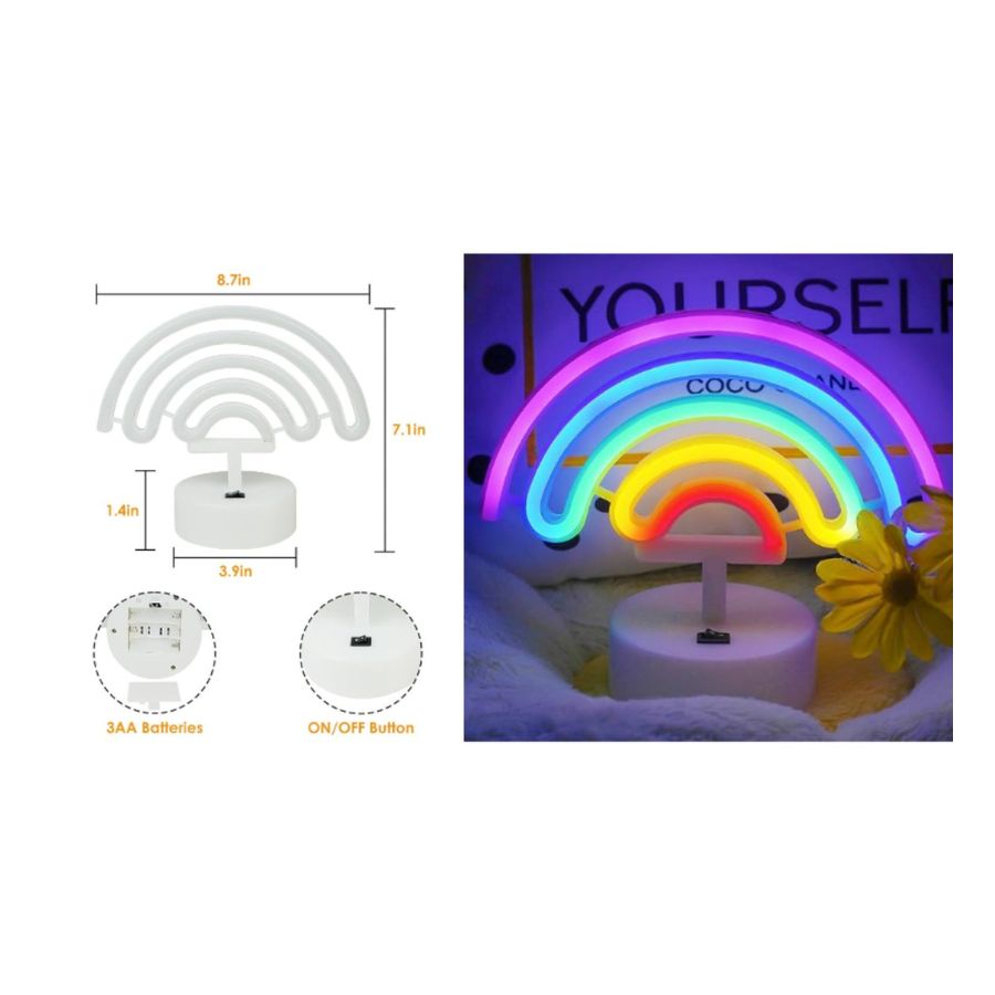 LAMPARA MESA LED TUNNEL LIGHT NEON ARCOIRIS - 2