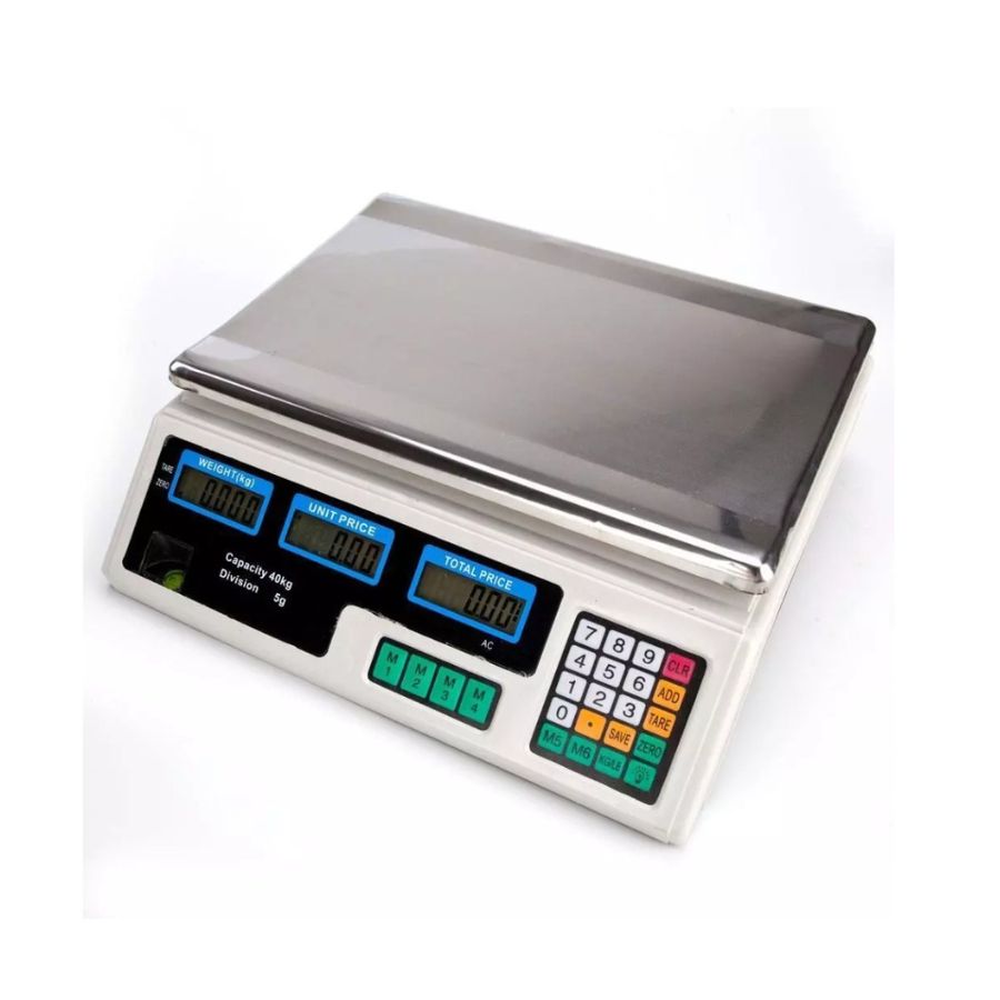 PESA DIGITAL 40KG 220V SOBREMESA BÁSCULA COMERCIAL GRANDE - 3