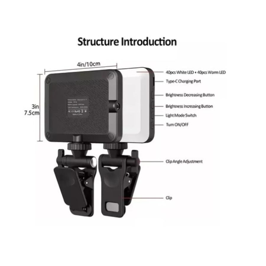 LUZ LED CLICK VENTAS SELFIE ADAPTABLE PORTATIL CELULAR NOTEBOOK IPHONE ANDROID - 3