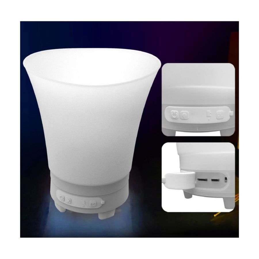 HIELERA PARLANTE CUBETERA LED BLUETOOTH GRANDE 7 LITROS PORTATIL - 4
