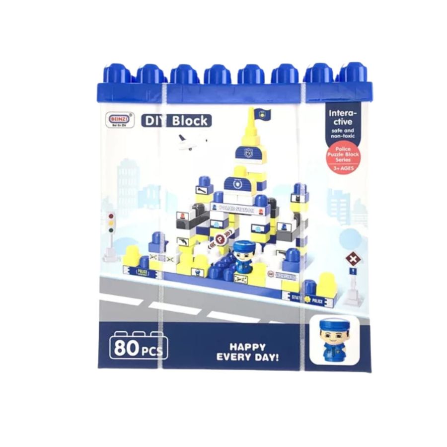 BLOQUES DE JUGUETE CLICK VENTAS AZUL DIVERTIDOS CONSTRUCCION 80 PIEZAS - 1