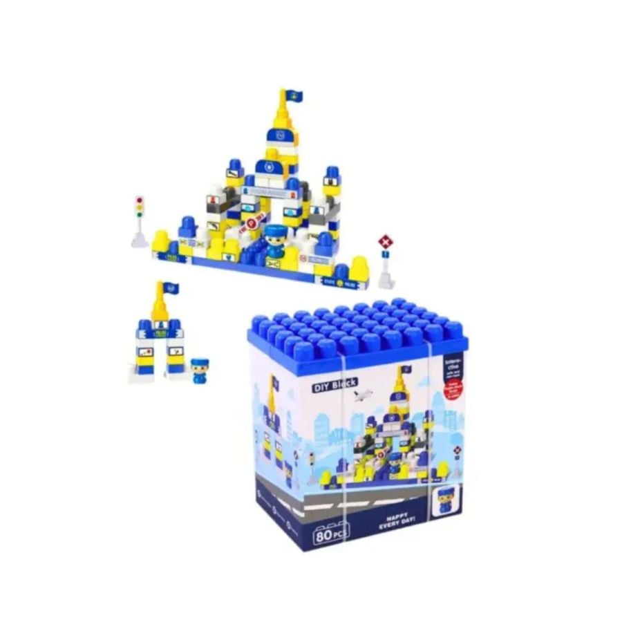 BLOQUES DE JUGUETE CLICK VENTAS AZUL DIVERTIDOS CONSTRUCCION 80 PIEZAS - 2
