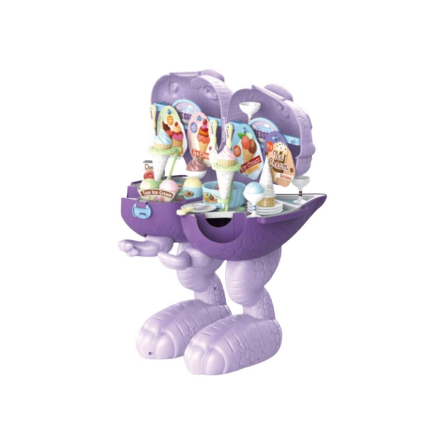 JUGUETE CLICK VENTAS HELADERÍA INFANTIL TIRANOSAURIO REX LILA INTERACTIVO - 1