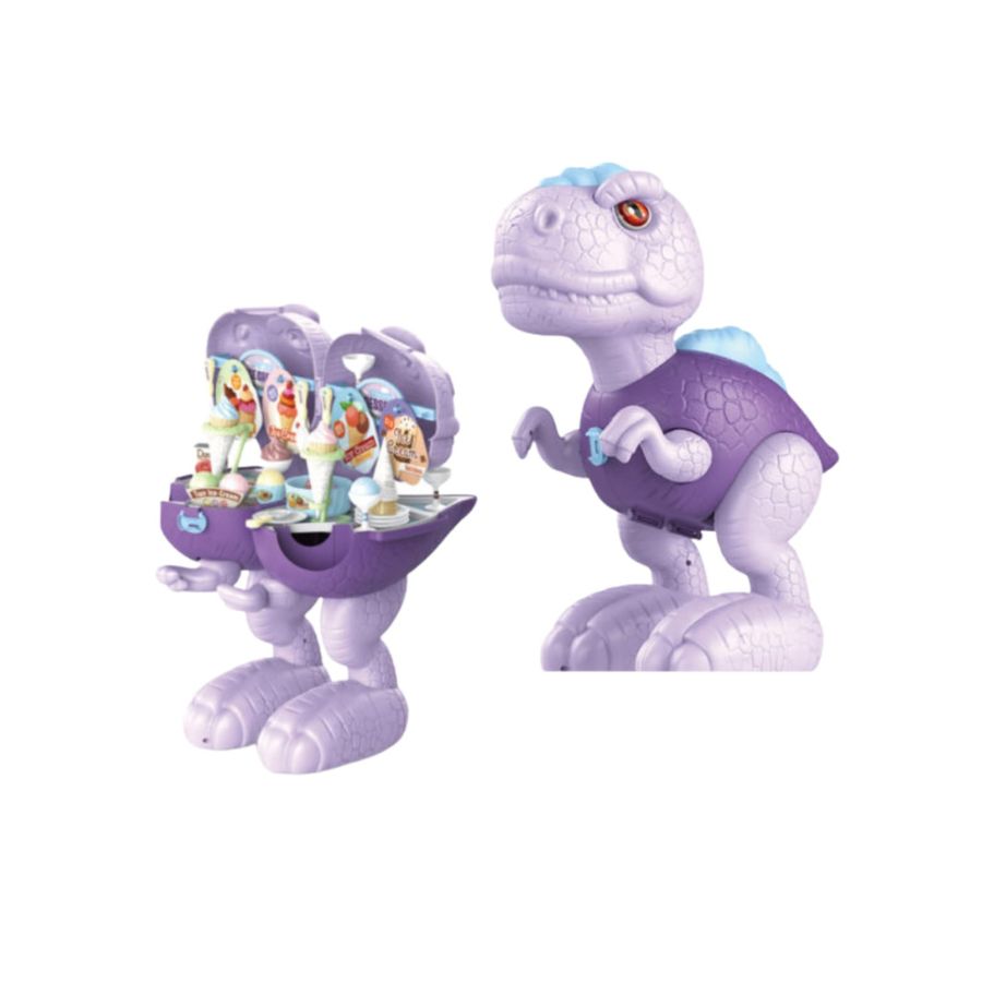 JUGUETE CLICK VENTAS HELADERÍA INFANTIL TIRANOSAURIO REX LILA INTERACTIVO - 4
