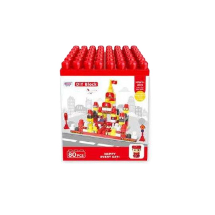 BLOQUES DE JUGUETE CLICK VENTAS ROJO DIVERTIDOS CONSTRUCCION 80 PIEZAS - 1