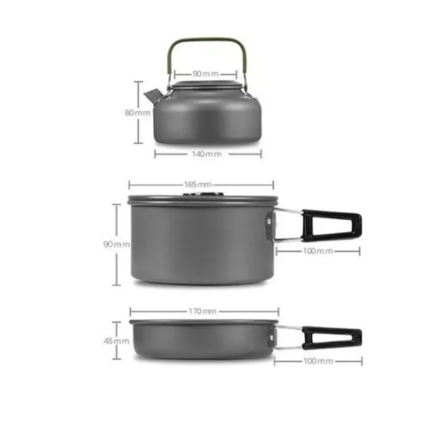 SET OLLAS OUTDOOR CAMPING COCINILLA UTENSILIOS DS-308 - 2