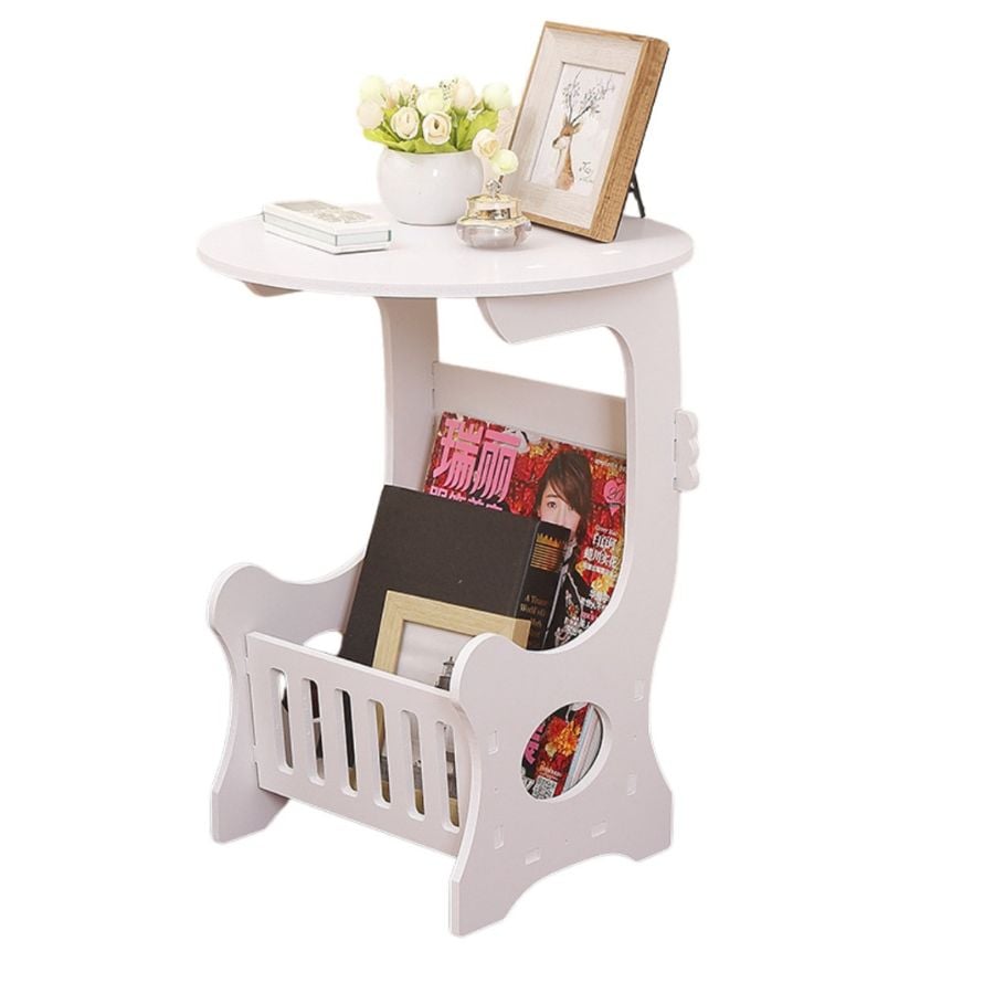 MESA AUXILIAR CLICK VENTAS DORMITORIO LIVING CON CESTA REVISTERA MULTIUSO - 1