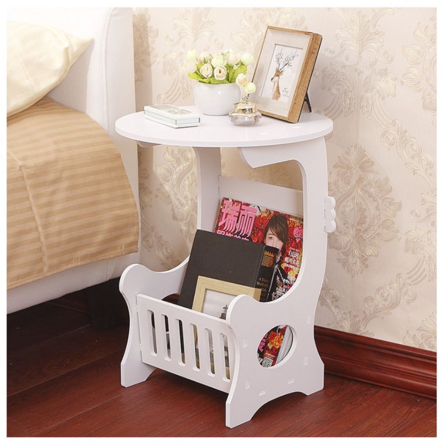 MESA AUXILIAR CLICK VENTAS DORMITORIO LIVING CON CESTA REVISTERA MULTIUSO - 2